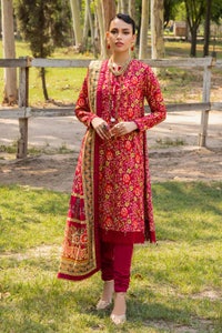 UAE -3PC Digital Printed Cambric Unstitched Suit with Lawn Dupatta CBN-32017