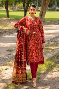 UAE -3PC Digital Printed Cambric Unstitched Suit with Lawn Dupatta CBN-32017