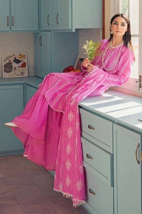 UAE -3PC Lawn Lacquer Printed Lawn Unstitched Suit with Crochet Lace CL-32411