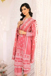 UAE -3PC Embroidered Lawn Unstitched Printed Suit With Embroidered Denting Lawn Dupatta DN-32013