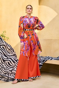 UAE -3 Piece Unstitched Printed Cotton Silk Suit with Printed Chiffon Dupatta CS-52004