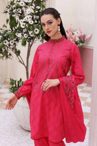 UAE -3PC Embroidered Lawn Unstitched Suit With Embroidered Denting Lawn Dupatta DN-32049
