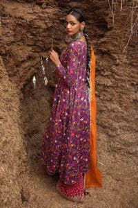 UAE -3PC Lawn Embroidered Ustitched Suit with Embroidered Zari Dupatta FE-32098