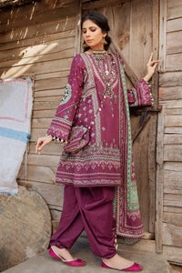 UAE -3PC Embroidered Lawn Unstitched Printed Suit With Denting Lawn Dupatta DN-32072 B