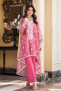 UAE -3PC Embroidered Net Unstitched Suit With Silk Dupatta SSM-32009