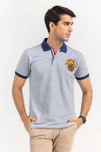 UAE -Heather Grey Fashion Polo PS-FPK22-026