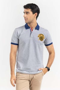 UAE -Heather Grey Fashion Polo PS-FPK22-026