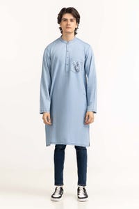 UAE -Ice Blue Denim Kurta KR-STY23-015