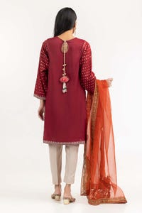 UAE -Luxury Pret Cotton Maisuri Embroidered Kurti And Dupatta ILP-22-118 2PC