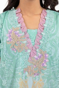UAE -Luxury Pret Printed Poly Crepe Embelished Kurti ILP-22-119 1PC