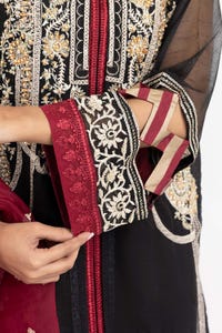 UAE -Luxury Pret Dyed Karandi Net Embroidered Kurti With Dupatta ILP-22-123 2PC