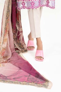 UAE -Luxury Pret Dobby Embroidered Shirt Tissue Silk Dupatta ILP-22-157 2PC