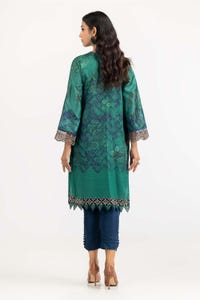 UAE -2 PC Luxury Pret Printed Charmeuse Silk Embroidered Shirt with Trouser ILP-22-195