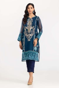 UAE -2 PC Luxury Pret Orgaza Embroidered Shirt with Trouser ILP-22-221
