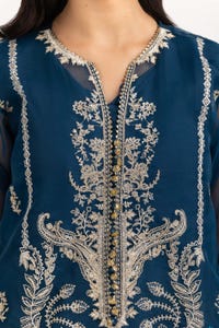 UAE -2 PC Luxury Pret Orgaza Embroidered Shirt with Trouser ILP-22-221