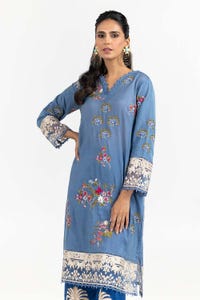 UAE -Luxury Pret Dyed Embroidered Kurti And Trouser ILP-22-56 2PC