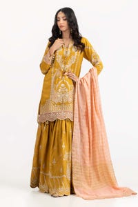 UAE -3 PC Luxury Pret Rawsilk Embroidered Suit ILP-23-169