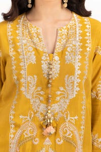 UAE -3 PC Luxury Pret Rawsilk Embroidered Suit ILP-23-169