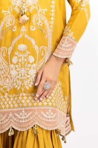 UAE -3 PC Luxury Pret Rawsilk Embroidered Suit ILP-23-169