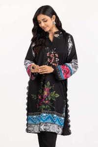 UAE -Luxury Pret Digital Printed Crepe Georgete Embellished Shirt ILP-23-188