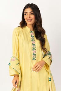 UAE -Embroidered Cotton Shirt With Screen Printed Lawn Dupatta - IPS-21-56 2PC