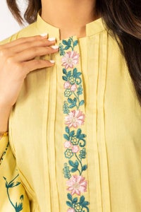 UAE -Embroidered Cotton Shirt With Screen Printed Lawn Dupatta - IPS-21-56 2PC
