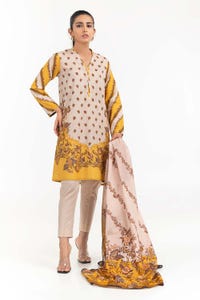UAE -3PC Printed Cambric Suit IPS-22-135 A