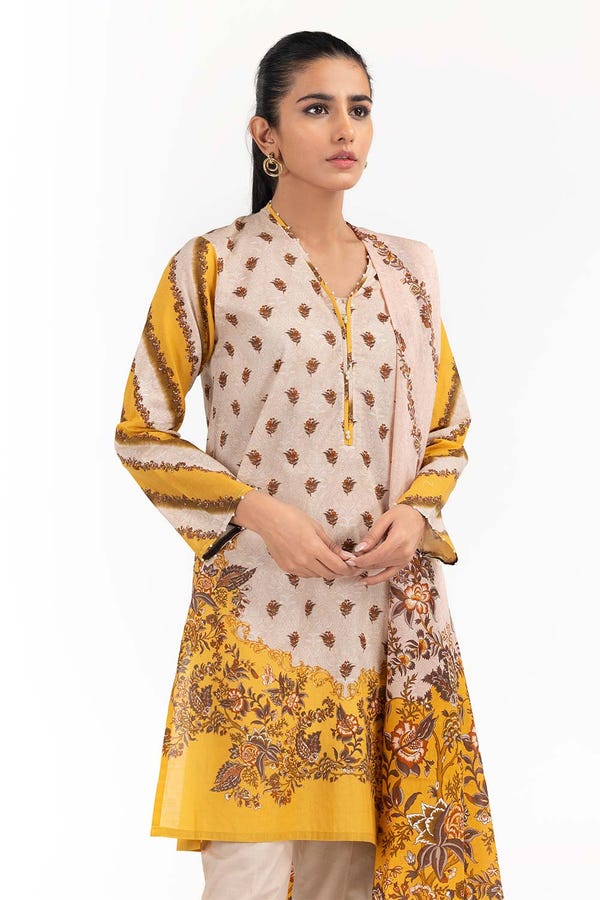 UAE -3PC Printed Cambric Suit IPS-22-135 A