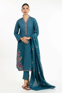 UAE -3PC Embroidered Cambric Suit IPS-22-167
