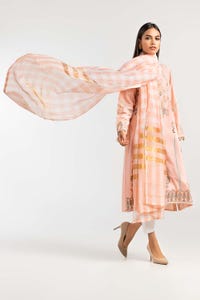 UAE -Screen Printed Cambric Shirt Yarn Dyed Dupatta IPS-22-23 2PC