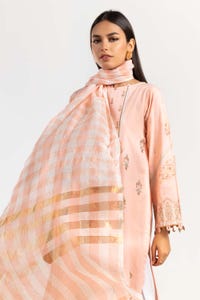 UAE -Screen Printed Cambric Shirt Yarn Dyed Dupatta IPS-22-23 2PC