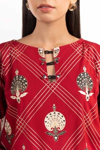 UAE -Screen Printed Cambric Shirt Khadi Net Dupatta IPS-22-25 2PC
