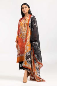 UAE -Digital Printed Cambric Embroidered Shirt Lawn Dupatta IPS-22-60 2PC