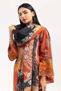 UAE -Digital Printed Cambric Embroidered Shirt Lawn Dupatta IPS-22-60 2PC