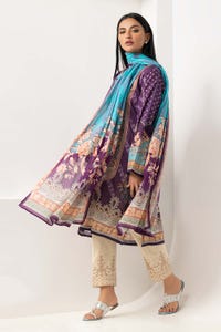 UAE -Digital Printed Cambric Embroidered Shirt Lawn Dupatta IPS-22-62 2PC