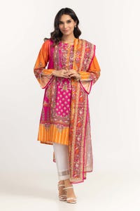 UAE -2PC Printed Cambric Shirt With Dupatta IPS-23-06