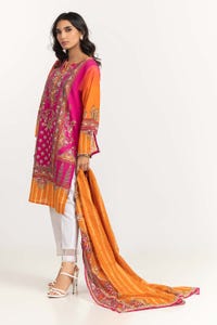 UAE -2PC Printed Cambric Shirt With Dupatta IPS-23-06