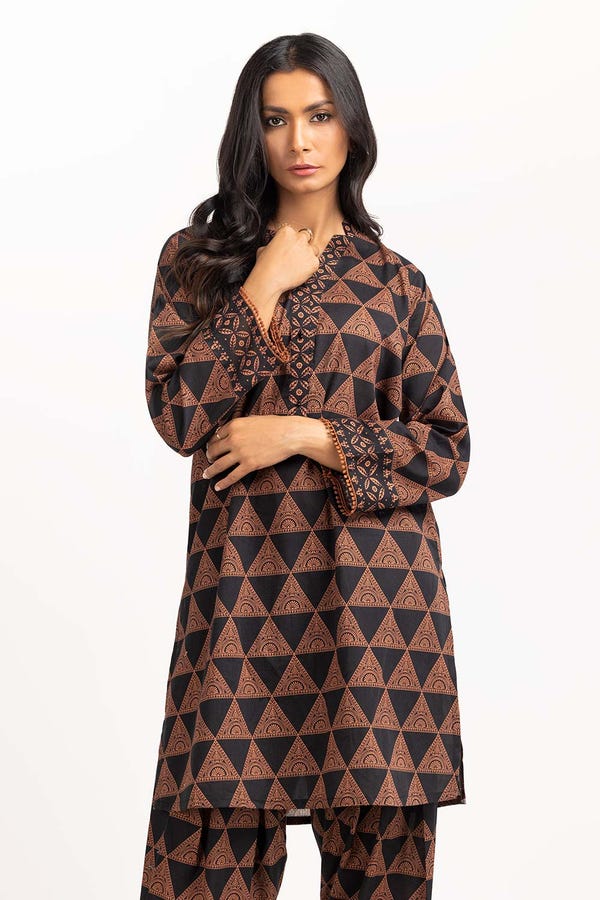 UAE -2PC Printed Cambric Shirt With Trouser IPS-23-115