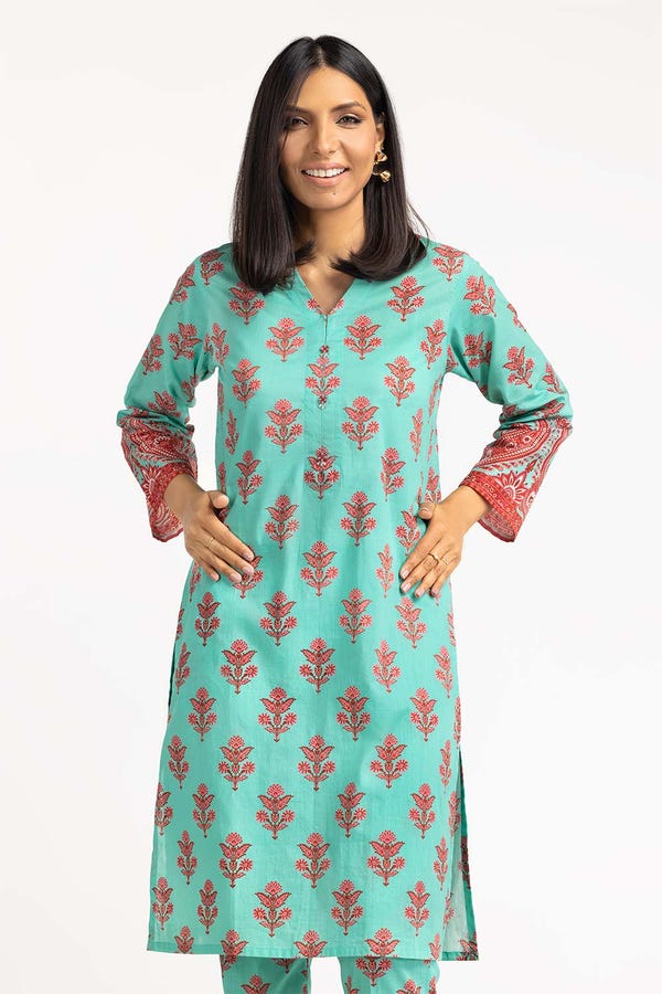 UAE -2PC Digital Printed Cambric Shirt with Trouser IPS-23-116