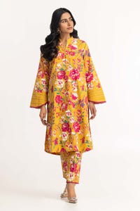 UAE -Dyed Cambric Screen Print Kurti With Trouser IPS-23-18