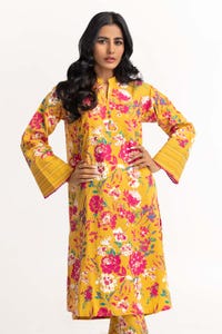 UAE -Dyed Cambric Screen Print Kurti With Trouser IPS-23-18