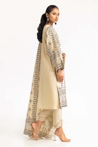 UAE -2Pc Dyed Cambric Screen Printed Kurti With Dupatta IPS-23-216