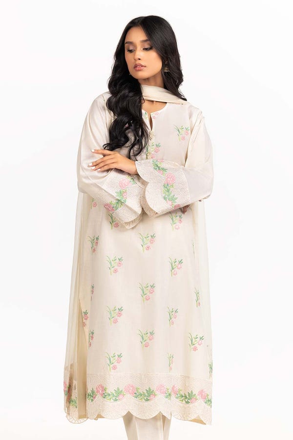 UAE -Dyed Cambric Embroidered Suit IPS-23-230