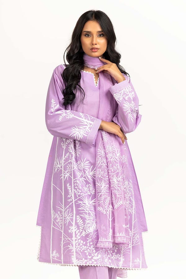 UAE -Dyed Cambric Screen Print Suit IPS-23-233