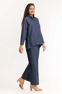 UAE -Dyed Denim Shirt With Trouser Ips-23-234