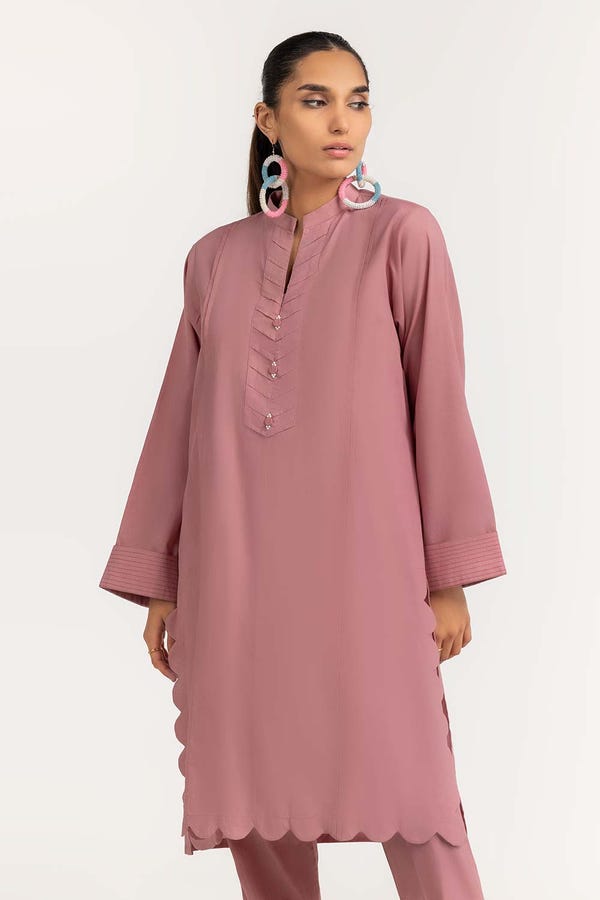 UAE -2Pc Dyed Cambric Embelished Kurti With Trouser IPS-23-71