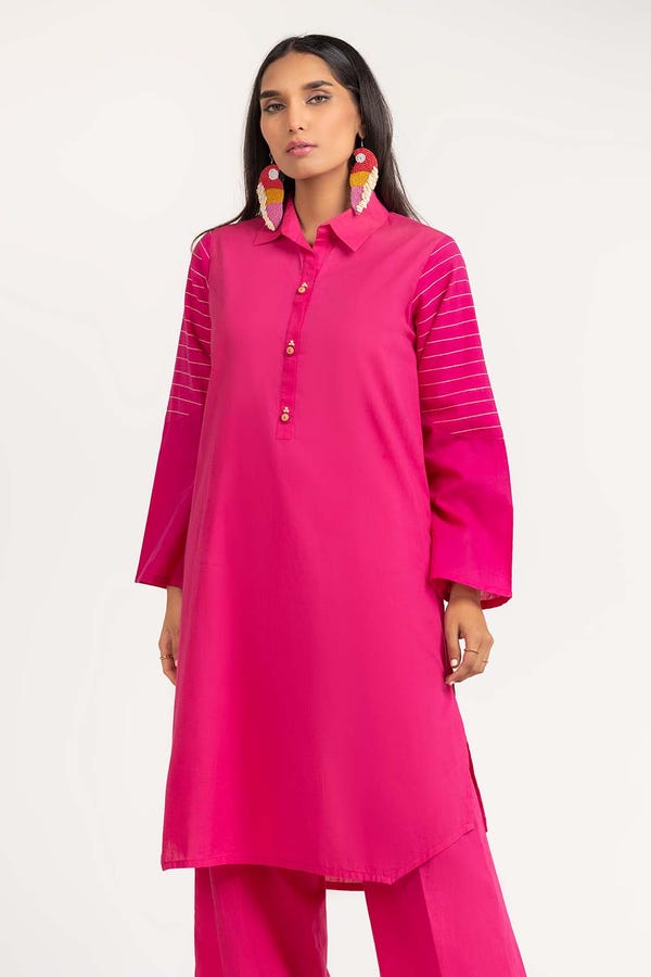 UAE -2PC Cambric Embellished Shirt With Trouser IPS-23-77