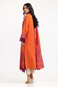 UAE -2PC Dyed Cambric Screen Printed Embelished Shirt With Dupatta IPS-23-82