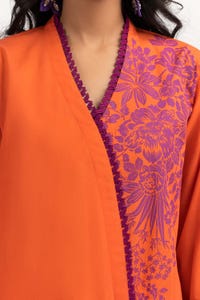 UAE -2PC Dyed Cambric Screen Printed Embelished Shirt With Dupatta IPS-23-82