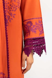 UAE -2PC Dyed Cambric Screen Printed Embelished Shirt With Dupatta IPS-23-82